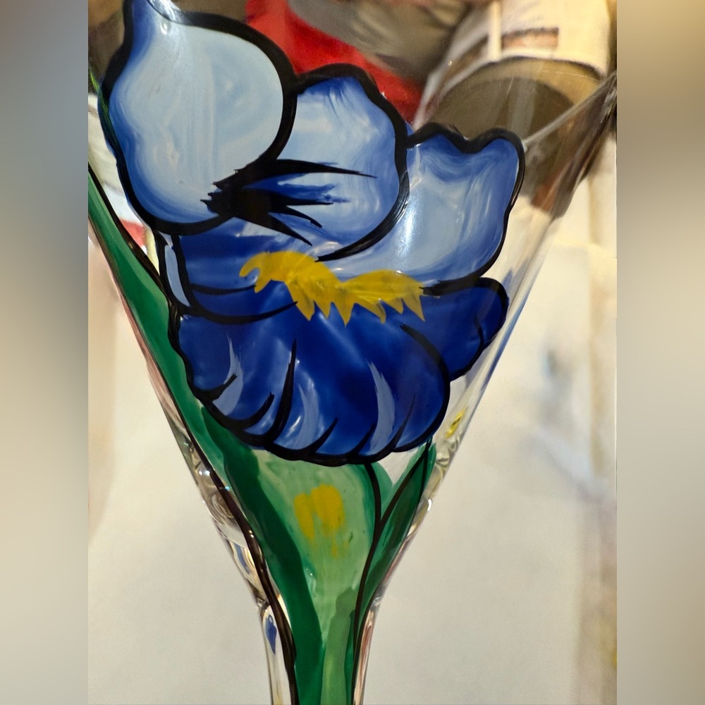 "Magellan Iris" collection artist Debbie Arbizzani Hand-painted blue iris. - Picture 6 of 13